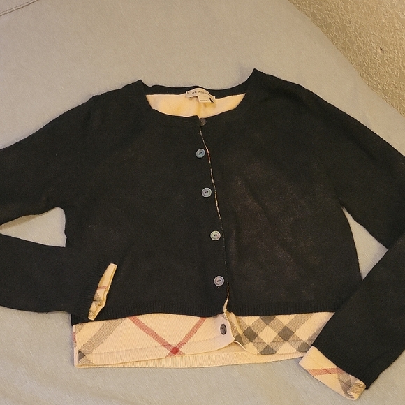 Burberry Girl'sBlack and Cream Cardigan Size 10Y